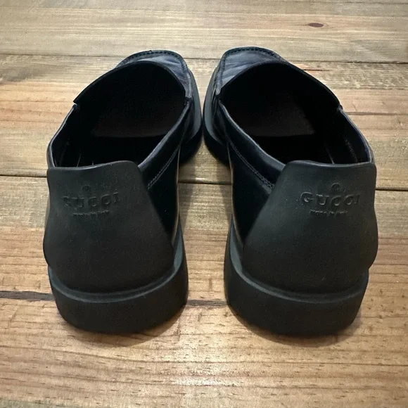 GUCCI Classic Leather LoafersSlip On Size 8 BLACK